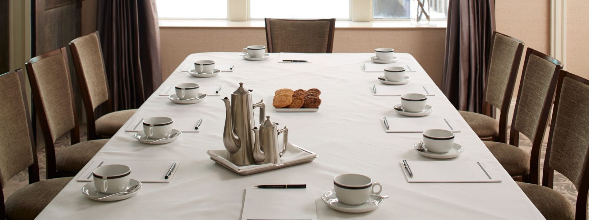 A meeting table in The Benjamin Hotel NYC